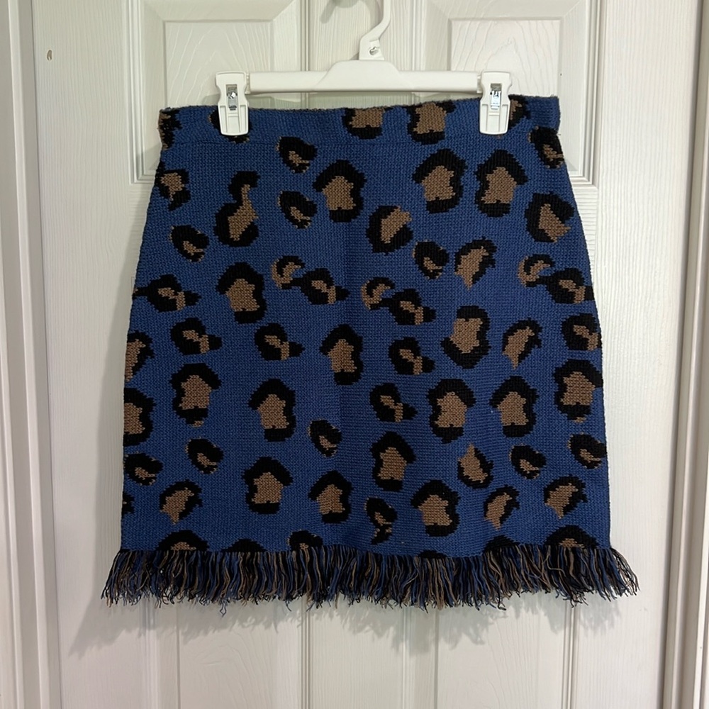 Blue leopard skirt